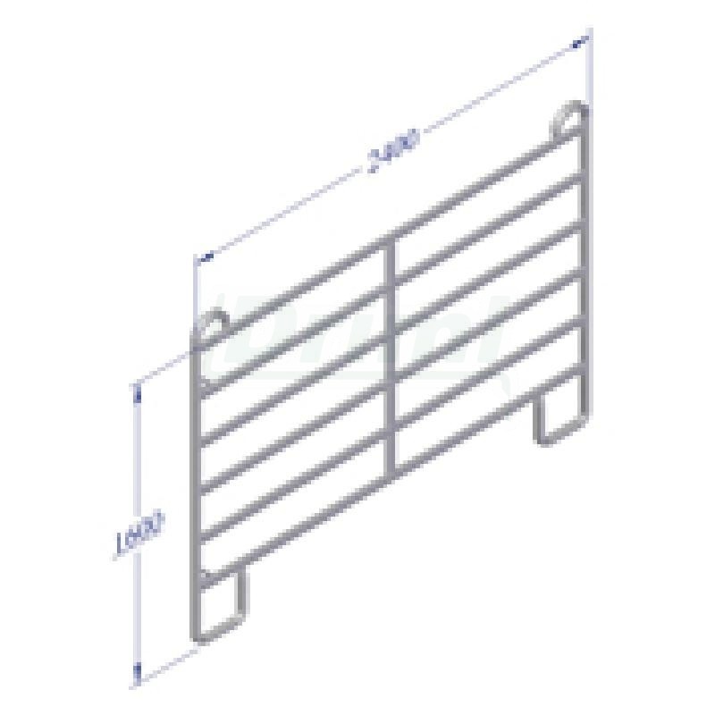 Hrazení TEXAS 2,4 m, výška od země 160 cm, 170 cm s horními oblouky, příčky po 20 cm