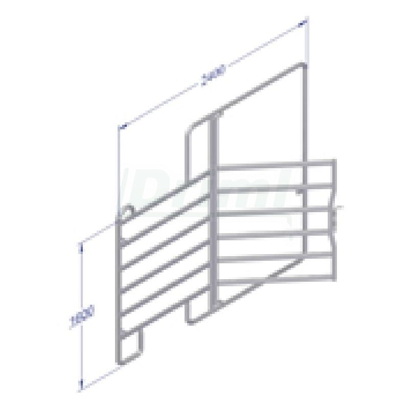 Hrazení TEXAS s brankou, délka 2,4 m, výška 160 cm, výška vstupu 220 cm, šířka dveří 1,1 m