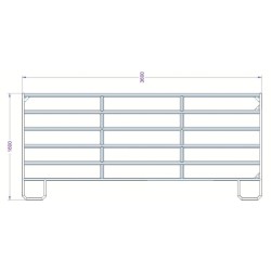 Hrazení TEXAS 3,55 m , výška od země 160 cm, 170 cm s horními oblouky, příčky po 20 cm
