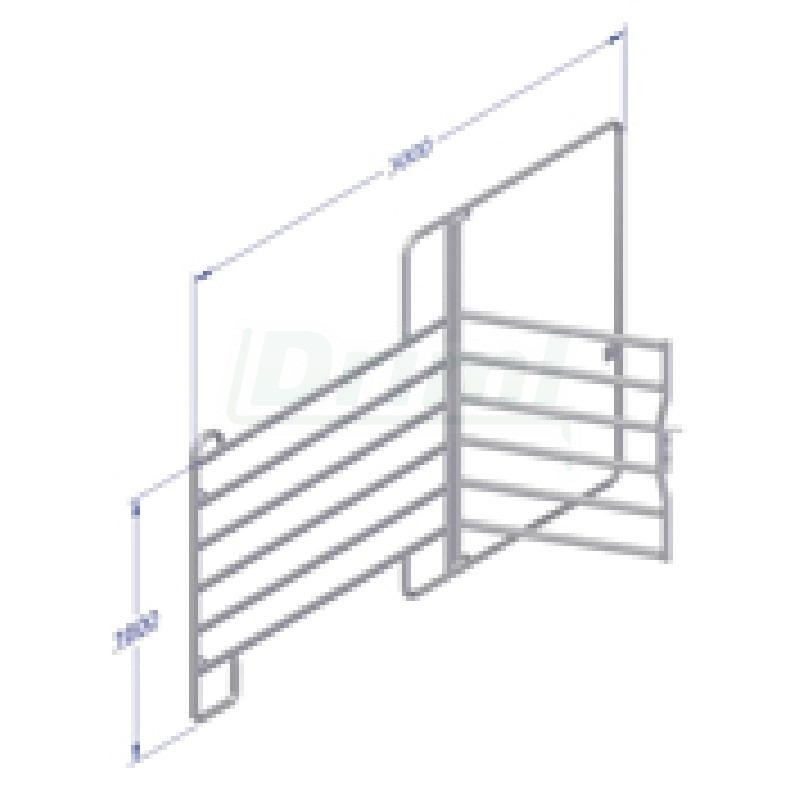Hrazení TEXAS s brankou,  3 m, výška 160 cm, výška vstupu 220 cm, šířka dveří 1,1 m