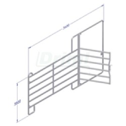 Hrazení TEXAS s brankou 3,55  m, výška 160 cm, výška vstupu 220 cm, šířka dveří 1,1 m