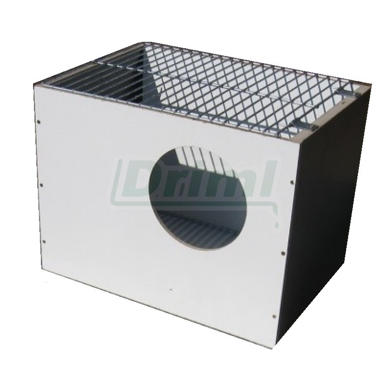 Kotiště pro samice (velká plemena),  kovovým roštem a vrchní mřížkou