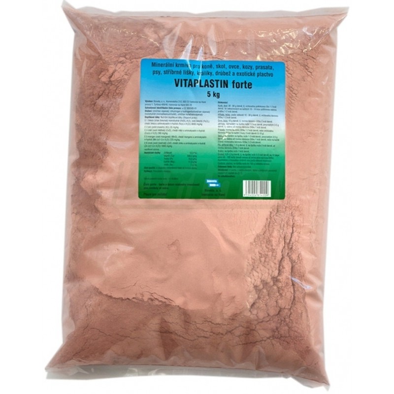 Vitaplastin forte  5 kg pro koně, skot, ovce, kozy, prasata, psy, králíky, drůbež a exoty