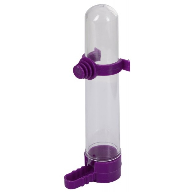 Napáječka plastová 65ml pro drobné ptactvo s držákem