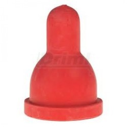 Dudlík gumový, krátký, červený pro jehňata a selata