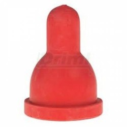 Dudlík gumový, krátký, červený pro jehňata a selata