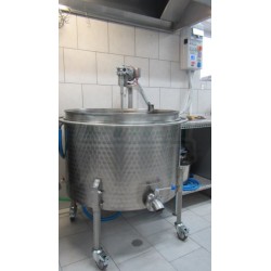 Šaržový paster - sýrařský kotel MSKD 300 L, do 90°C, 18 kW / 400V, s vrtulovým míchadlem