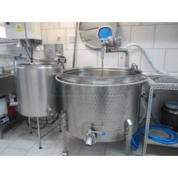 Šaržový paster - sýrařský kotel MSKD 300 L, do 90°C, 18 kW / 400V, s vrtulovým míchadlem