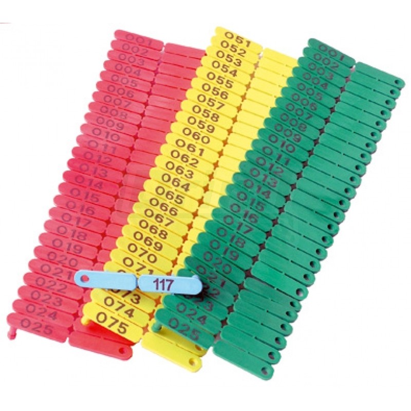 Ušní značky OVITAG, číslované, žluté