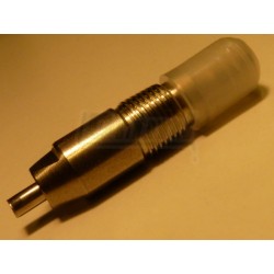 Nipl nerez pro králíky, jednoduchý s plastovým kloboučkem, bez pružiny a těsnění, 3 dílný