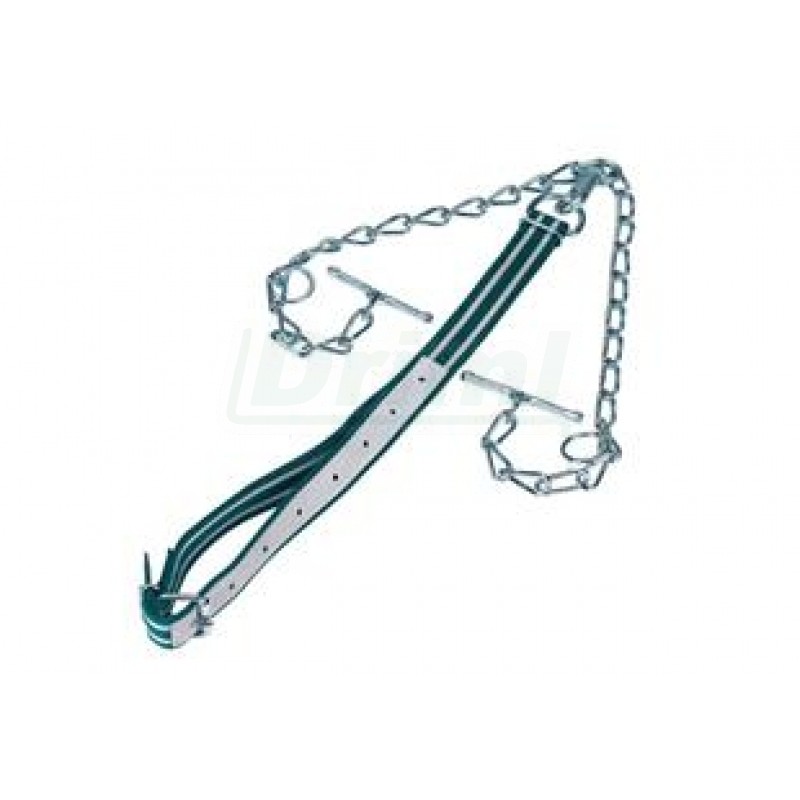 Obojek pro skot Standard, komplet 130x4 cm s dvojitým řetězem, karabinou a kličkou