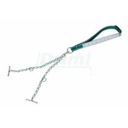 Obojek pro mladé býčky Standard, komplet 150x5 cm s dvojitým řetězem, dvojitým trnem, karabinou a kličkou