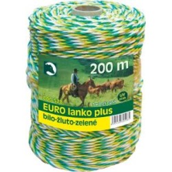 EURO lanko PE,13 ?/ 100m, 200m, ? 3mm, bílo žluto zelené, 3x 0,25mm pocínovaná měď, pevnost 120 kg