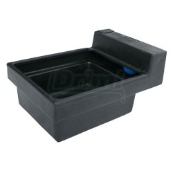 Napájecí žlab s plovákovým  ventilem, 50 l, černý polyetylen