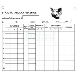 Tabulka stájová střední pro prasnice, 21x19 cm
