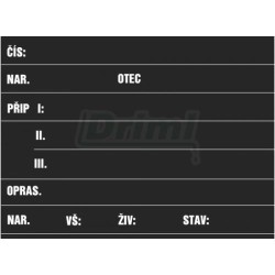 Tabulka stájová prasnice TP 120, popis křídou