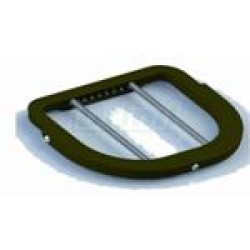 Žlab plastový pro hříbata, olivově zelený 9 l - s hranou a vymez. tyčemi,  33x33 cm