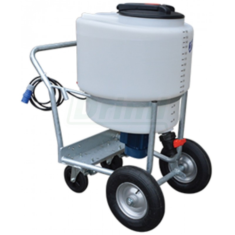 Vozík na mléko s propylenovou nádobou 170L s výpustí a mixérem pro telata