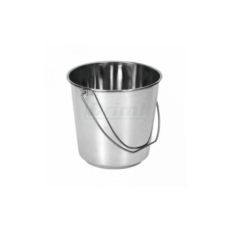 Kbelík nerezový 5 l, vhodný na potraviny, mléko, jako dojačka, s madlem