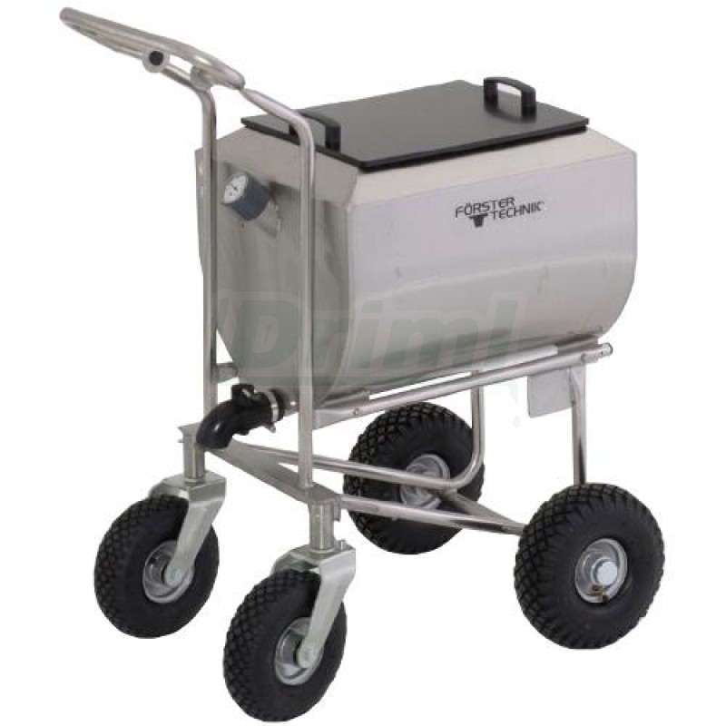 Vozík na převoz mléka 100 l nerez, s víkem a vypouštěcím kohoutem, bez pojezdu