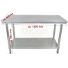 Pracovní skládací nerezový stůl s policí 1200 x 600 x 850 mm