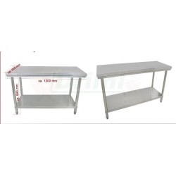 Pracovní skládací nerezový stůl s policí 1200 x 600 x 850 mm