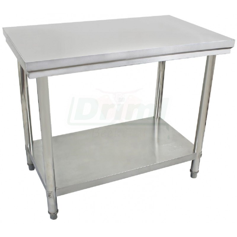 Pracovní skládací nerezový stůl s policí 1000 x 600 x 850 mm