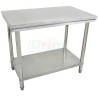 Pracovní skládací nerezový stůl s policí 1000 x 600 x 850 mm