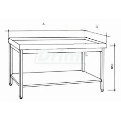Pracovní skládací nerezový stůl s policí 1000 x 600 x 850 mm