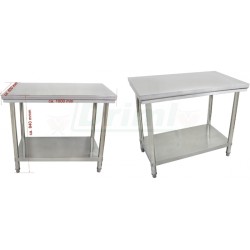 Pracovní skládací nerezový stůl s policí 1000 x 600 x 850 mm