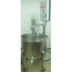 Šaržový paster - sýrařský kotel MSKDH 150, do 90°C, s tříramennou planetovou harfou