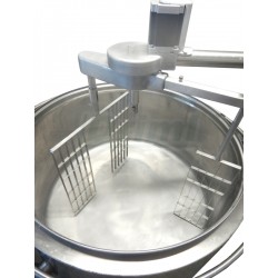 Šaržový paster - sýrařský kotel  MSKDH 200, do 90°C, s automatickou tříramennou harfou, 18kW/400V,