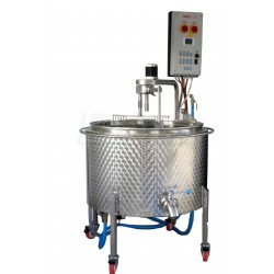 Šaržový paster - sýrařský kotel  MSKDH 200, do 90°C, s automatickou tříramennou harfou, 18kW/400V,