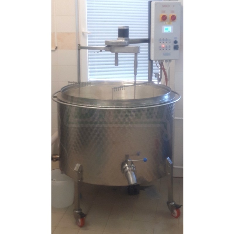 Šaržový paster - sýrařský kotel MSKDH 300, do 90°C,18 kW/400V, s planetovou harfou