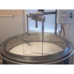 Šaržový paster - sýrařský kotel MSKDH 300, do 90°C,18 kW/400V, s planetovou harfou