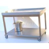 Sýrařský stůl 100x80x85 s policí a pojezdem, nerez AiSi 304