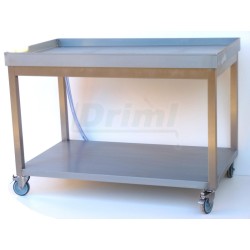 Sýrařský stůl 100x80x85 s policí a pojezdem, nerez AiSi 304