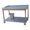 Sýrařský stůl 100x80x85 s policí a pojezdem, nerez AiSi 304