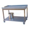 Sýrařský stůl 90x60x85 s policí a pojezdem, nerez AiSi 304
