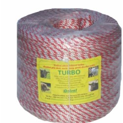 TURBO lanko PP 7 ?/ 100m, 500m návin, ? 4mm, bílo oranžová