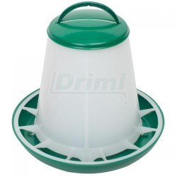 Tubusové krmítko zeleno - bílé s přepážkami 1 kg pro kuřata, křepelky