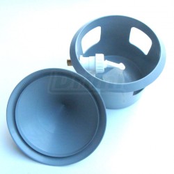 Napáječka s plovákem na tlak. na zahradní hadici-domeček 2 l, plovák 10 121