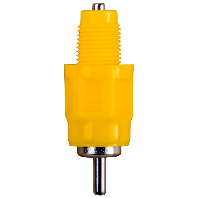 Nipl  M 10 x 1 pro napájení drůbeže v klecích,  žlutý plast, nerezový střed
