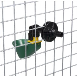 Automatická napaječka s větší miskou - komplet s úchytem na pletivo