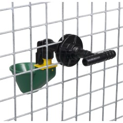 Automatická napaječka s větší miskou - komplet s úchytem na pletivo