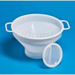 Nalévací trychtýř se sítkem a madly, horní ? 26, spodní ? 13,