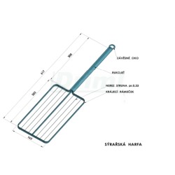 Sýrařská harfa ruční, nerezová, strunová