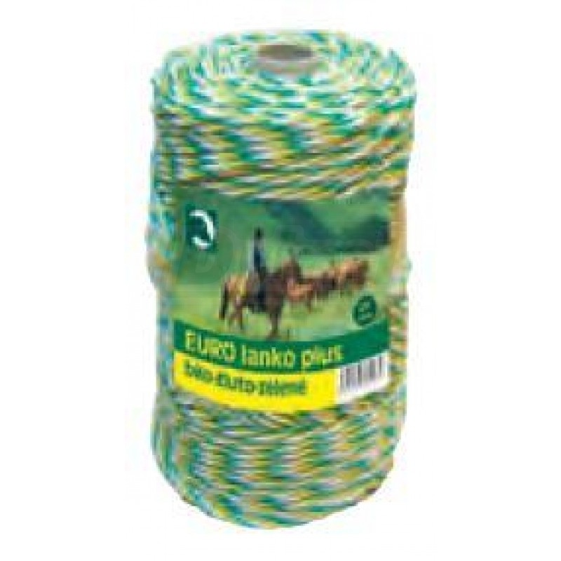 EURO lanko PE, návin 100m, ? 3mm, 13 ?/100m, bílo žluto zelené, 3x 0,25mm pocínovaná měď, pevnost 120 kg