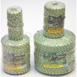 EURO lanko PE, návin 100m, ? 3mm, 13 ?/100m, bílo žluto zelené, 3x 0,25mm pocínovaná měď, pevnost 120 kg