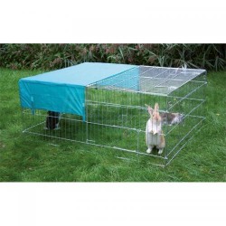 Výběh pro králíky, hlodavce a drůbež 144 x 112 x 60 cm, rovná střecha